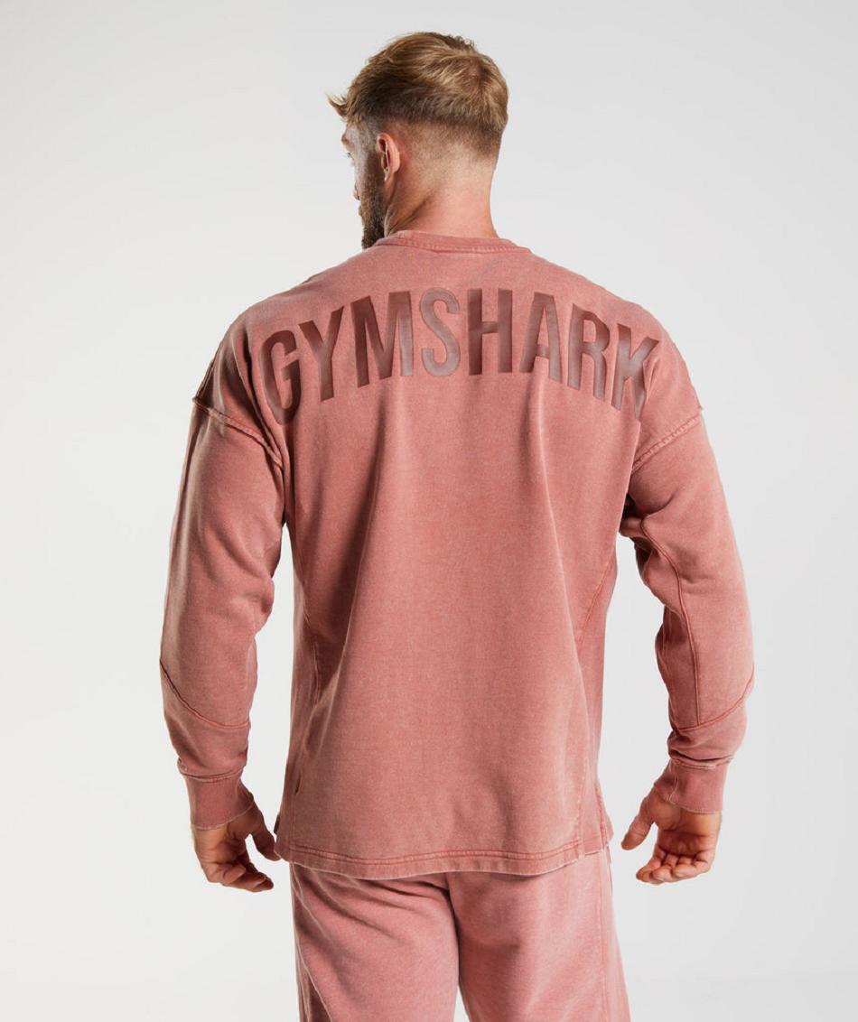 Accessories Męskie Gymshark Power Washed Crew Różowe Brązowe | PL 3525WNB